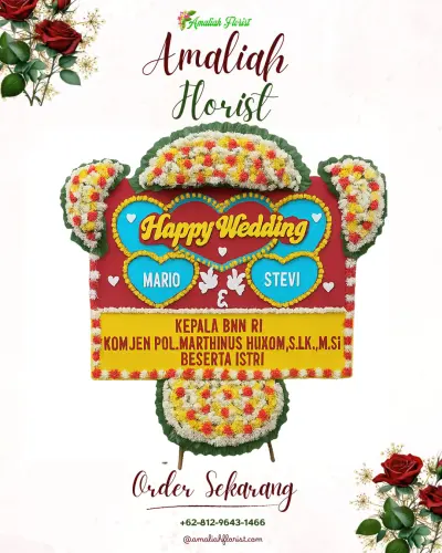 Karangan Papan Bunga Pernikahan di Gabek Satu